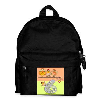 6e anniversaire - Six ans - Poulailler - Sac à dos Enfant - noir - Devant