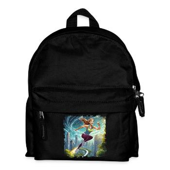 Sportliche Frau | running women - Kinder Rucksack - Schwarz - Vorne