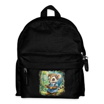 Mignon jeune fourmilier avec téléphone portable - Sac à dos Enfant - noir - Devant