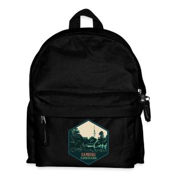 Illustration, Planten un Blomen park in Hamburg - Kinder Rucksack - Schwarz - Vorne