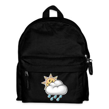 Soleil joyeux avec pluie de nuages - Sac à dos Enfant - noir - Devant