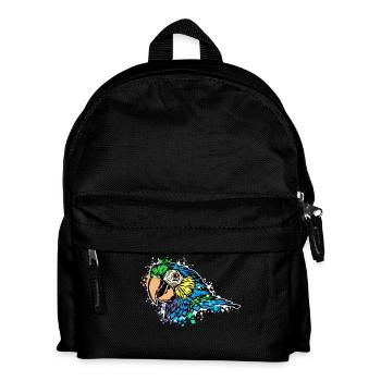 Papagei Vogel Tier Zoo Vogelliebhaber Afrika - Kinder Rucksack - Schwarz - Vorne