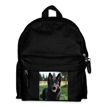 Schwarzer Deutscher Schäferhund - Kinder Rucksack - Schwarz - Vorne