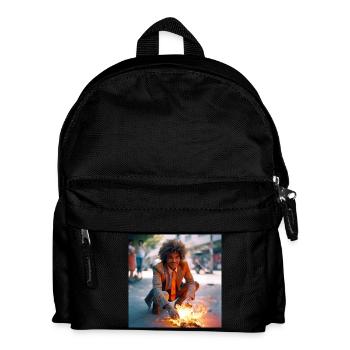 Der Brennende Mann 03 - Kinder Rucksack - Schwarz - Vorne