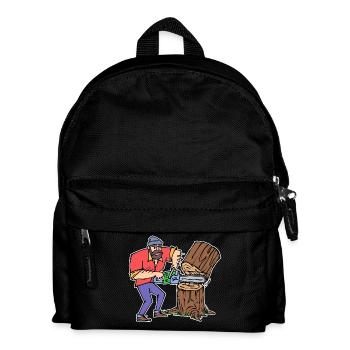 Wood Saw Sawdust Forestry Work Lumberjack Forestry - Kids' Backpack - black - Front