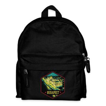 Nocturnal illustration Historic Budapest - Kids' Backpack - black - Front