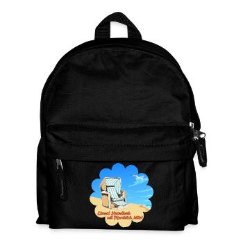 Strandkorb mit Meerblick Ferien Urlaub Erholung - Kinder Rucksack - Schwarz - Vorne