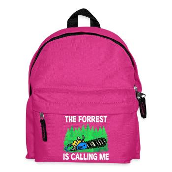 Tronçonneuse déclaration boiseries arbre bûcheron - Sac à dos Enfant - fuchsia - Devant