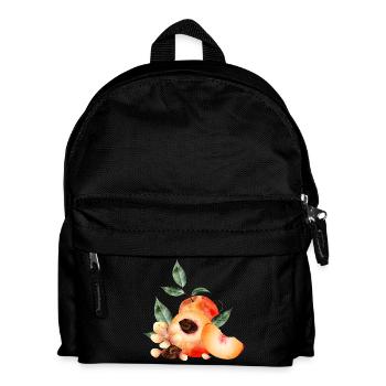 Demi-pêche, pêches, pêches, fleurs et quartier - Sac à dos Enfant - noir - Devant
