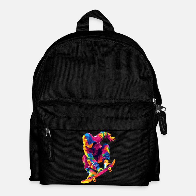 Mann, der Schlittschuh läuft - Kinder Rucksack - Schwarz
