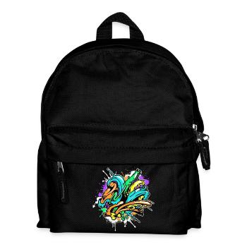 Kunst Graffiti Strassenkunst Wildstyle Sprayer - Kinder Rucksack - Schwarz - Vorne