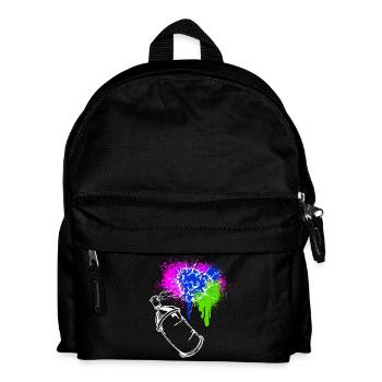 Graffiti Spraydose Kunst Strassenkunst Sprayer - Kinder Rucksack - Schwarz - Vorne