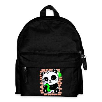 Panda Sprayer Graffiti Spray Can Street Art - Kids' Backpack - black - Front