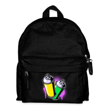 Sprayer Spraydose Street Art Graffiti Kunst - Kinder Rucksack - Schwarz - Vorne