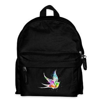 Vogel Street Art Graffiti Zeichnen Illustration - Kinder Rucksack - Schwarz - Vorne
