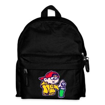 Graffiti Spraydose Kunst Strassenkunst Sprayer - Kinder Rucksack - Schwarz - Vorne