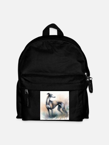 Aquarell Greyhound - Kinder Rucksack - Schwarz