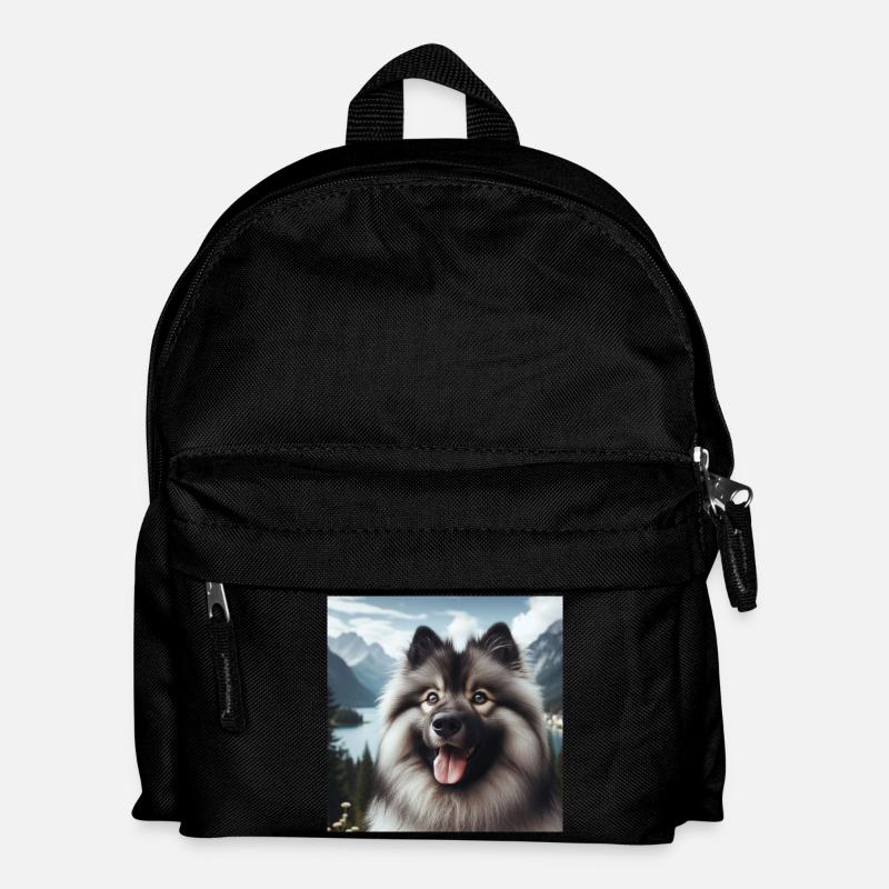 Fröhlicher Wolfspitz - Kinder Rucksack - Schwarz
