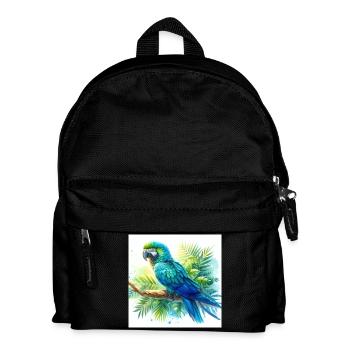 Aquarelle Ara bleu - Sac à dos Enfant - noir - Devant