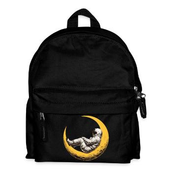 An astronaut on a crescent Moon - Kids' Backpack - black - Front