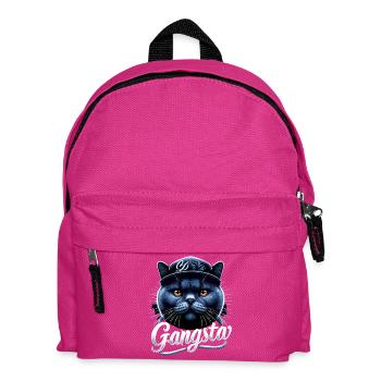 BKH Britisch Kurzhaar Blue Katze Gangsta Gangster - Kinder Rucksack - Fuchsia - Vorne