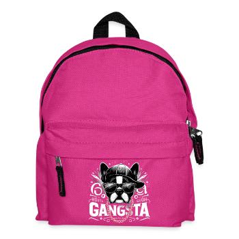 Boston Terrier Gangsta Gangster Hund Geschenk - Kinder Rucksack - Fuchsia - Vorne