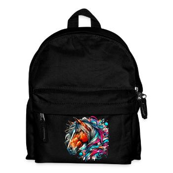 Pferd - Kinder Rucksack - Schwarz - Vorne