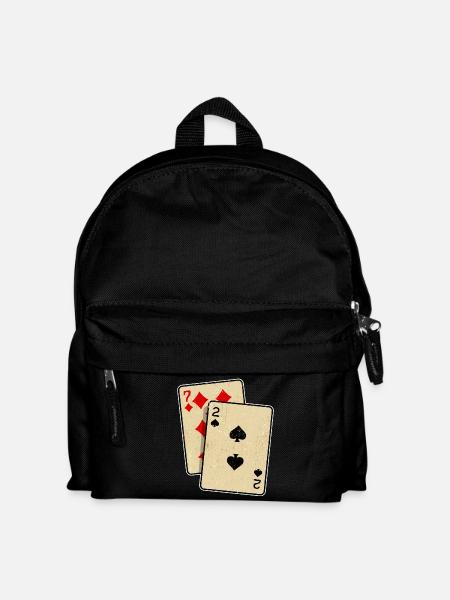 Kartenspiel Glücksspiel Casino Poker Zocken Pokern - Kinder Rucksack - Schwarz