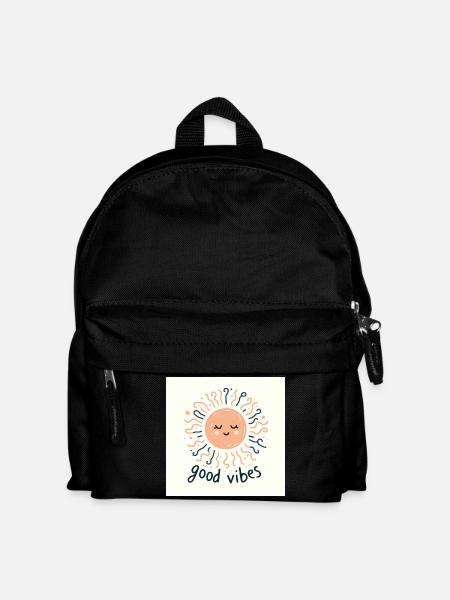 Eine zufriedene Sonne - Kinder Rucksack - Schwarz