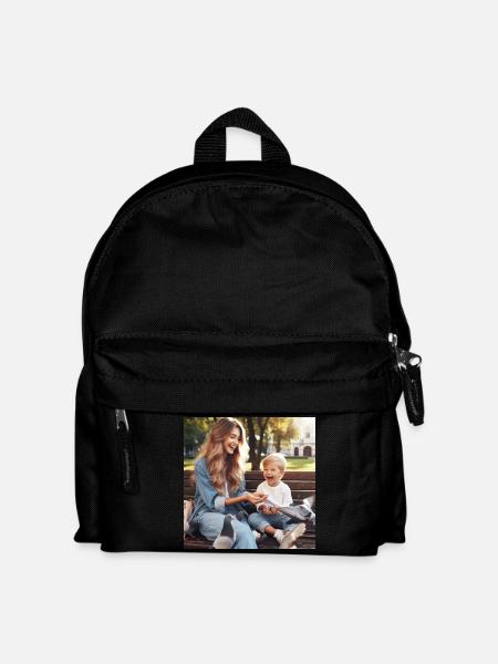 Mutter und Sohn - Kinder Rucksack - Schwarz
