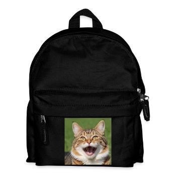 Katze - Kinder Rucksack - Schwarz - Vorne
