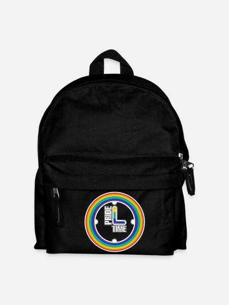 Regenbogen Pride Ring Uhr - Kinder Rucksack - Schwarz