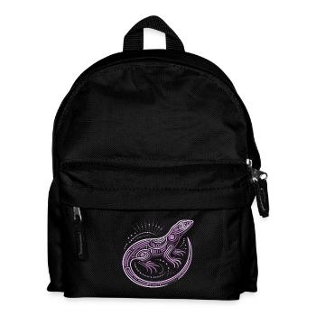 Lizard shades of purple aboriginal patterns, tribal - Kids' Backpack - black - Front