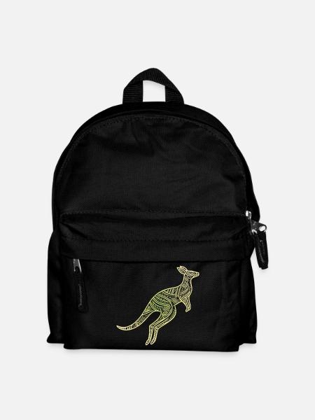 kangaroo aboriginal motifs, tribal - Kids' Backpack - black
