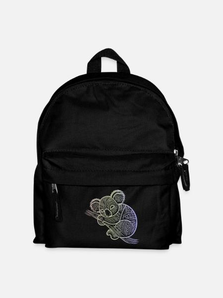 Koala in Aborigine-Mustern, Stammesmuster - Kinder Rucksack - Schwarz