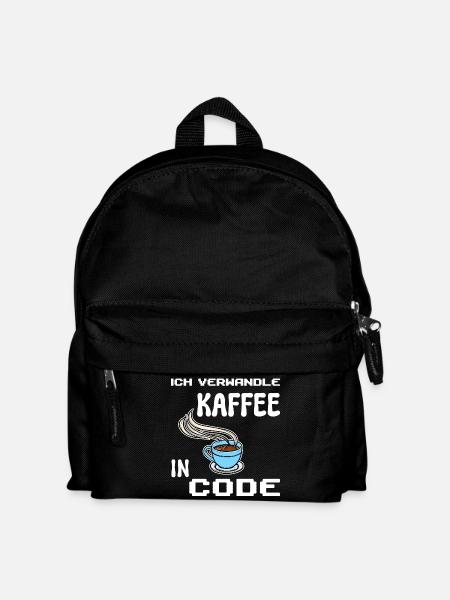 Developer Computerfreak Statement Coden Skripting - Kinder Rucksack - Schwarz