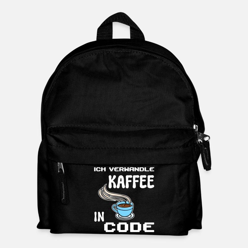 Developer Computerfreak Statement Coden Skripting - Kinder Rucksack - Schwarz