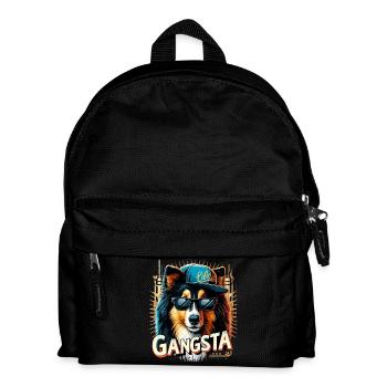 Collie Gangsta Gangster chien cadeau - Sac à dos Enfant - noir - Devant