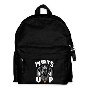 German Wirehaired Gangster What's up dog - Kids' Backpack - black - Front