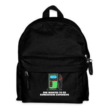 Zapfsäule Energie Tanken Statement Tankstelle - Kinder Rucksack - Schwarz - Vorne
