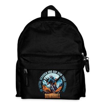 Im dem Sattel geboren und auf dem Trail Zuhause - Kinder Rucksack - Schwarz - Vorne