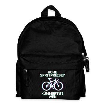 Tanken Statement Strom Elektrische Energie Fahrrad - Kinder Rucksack - Schwarz - Vorne