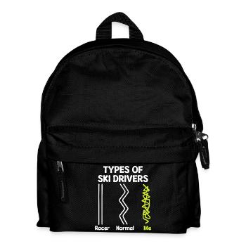 Wintersaison Statement Schifahren Wintersport - Kinder Rucksack - Schwarz - Vorne