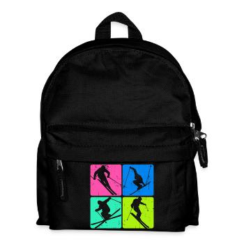 Biathlon Schispringen Wintersport Skiurlaub Schnee - Kinder Rucksack - Schwarz - Vorne