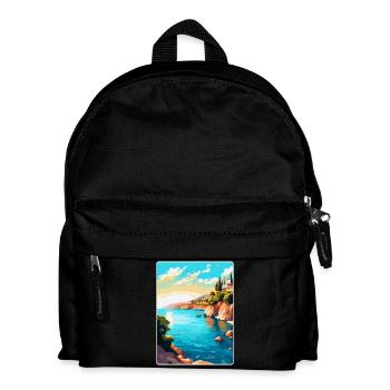 Kreta Griechenland Vintage Reiseplakat WPA Souvenir - Kinder Rucksack - Schwarz - Vorne