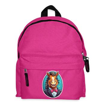 Elegantes Pferd im Anzug - Kinder Rucksack - Fuchsia - Vorne