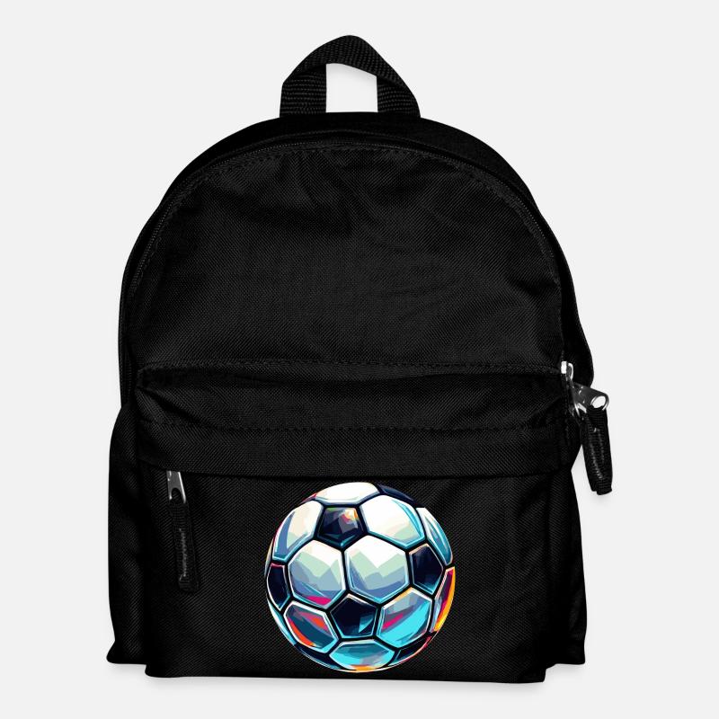 Bunt schimmernder Fußball mit Lichtreflexe - Kinder Rucksack - Schwarz