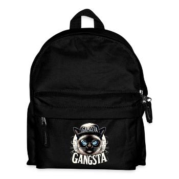 Siam Katze Siamkatze Gangsta Sonnenbrille Geschenk - Kinder Rucksack - Schwarz - Vorne