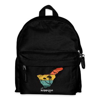 Tenerife map outline Canary Islands holiday vintage - Kids' Backpack - black - Front