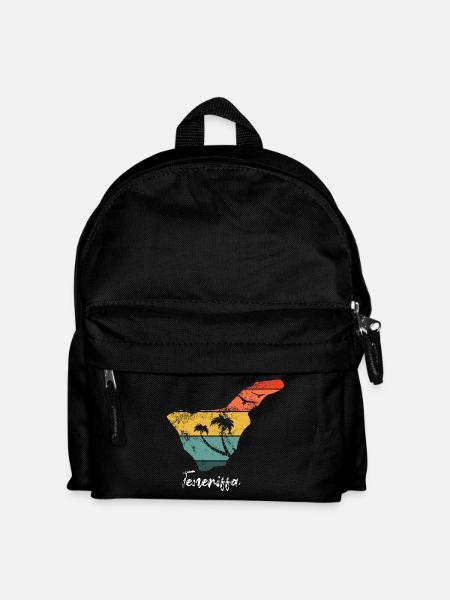 Tenerife map outline Canary Islands holiday vintage - Kids' Backpack - black
